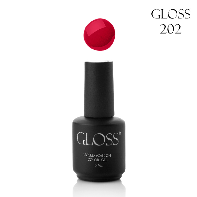 Gel polish GLOSS 202 (stained glass red), 5 ml